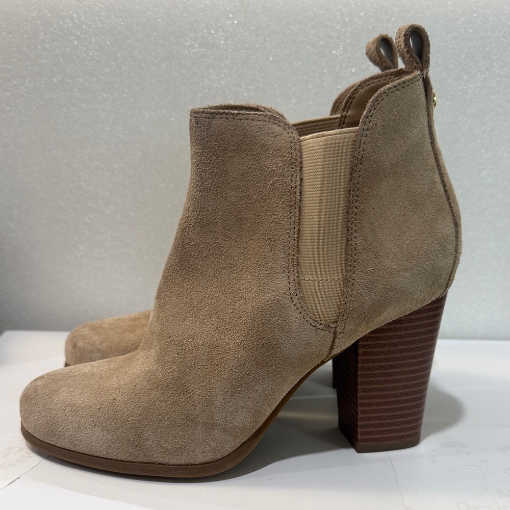 Michael Kors Beige Suede Ankle Boots - Picture 2 of 9